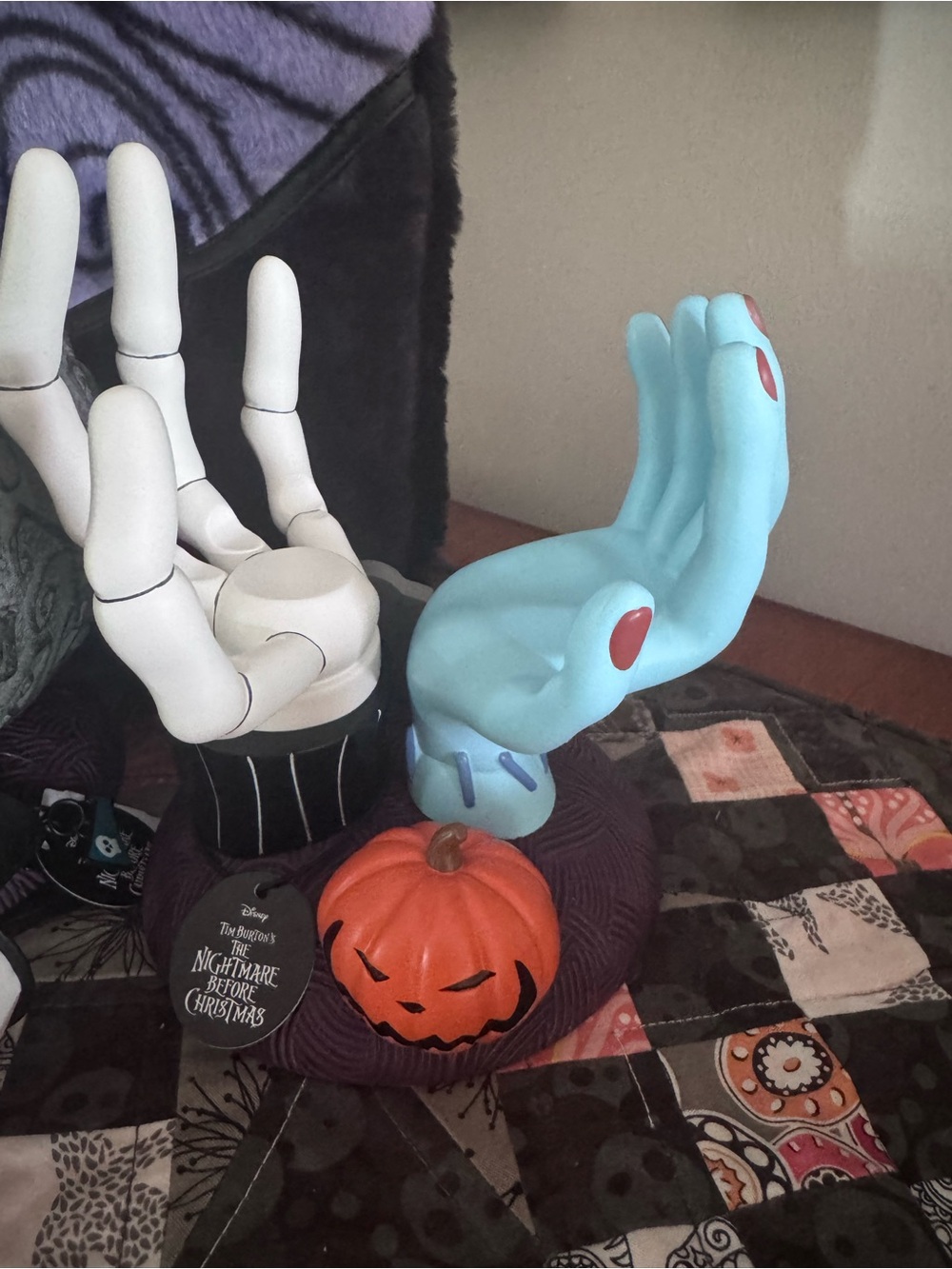 NBCxBBW Jack and sally hand candle holder